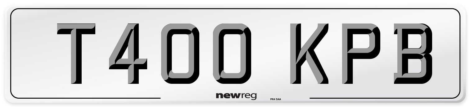 T400 KPB Number Plate from New Reg